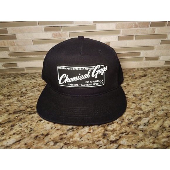 Chemical Guys Hat Auto Detailing Patch Adjustable Snap Back Black Cap - Picture 1 of 11
